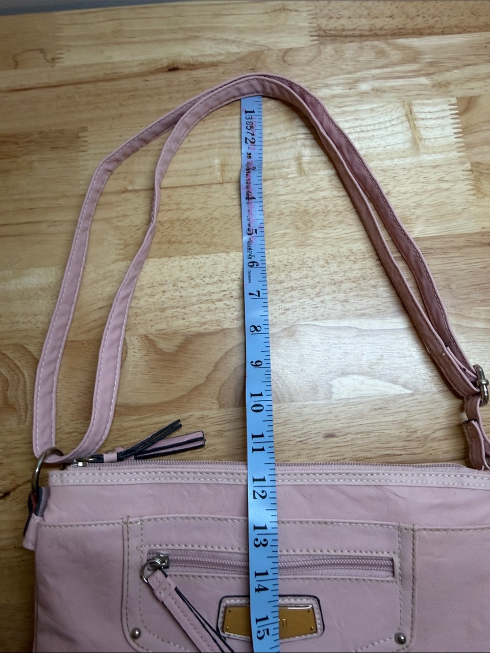 Rosetti Light Pink Crossbody Bag with Front Zip Pocket - Picture 9 of 10